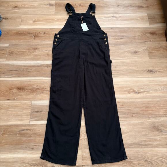 Quince Pants - Quince Organic Stretch Cotton Twill Relaxed Overalls L